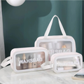 Kit 3 Necessaires Impermeáveis Transparente | Bolsa Organizadora de Viagem e Maquiagem