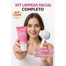 Kit 2 Itens Sabonete Facial com Escova facial - Limpeza Profunda, Controle da Oleosidade e Skincare