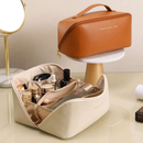  Bolsa Necessaire Feminino Cosmético De Couro PU De Grande Capacidade Em Alto Qualidade