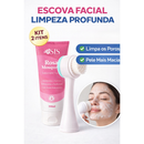 Kit 2 Itens Sabonete Facial com Escova facial - Limpeza Profunda, Controle da Oleosidade e Skincare