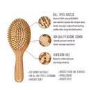 Escova Cabelo Madeira Antifrizz Cerdas 100% Bambu