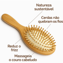 Escova Cabelo Madeira Antifrizz Cerdas 100% Bambu