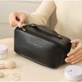 Necessaire Feminina em Couro PU Premium Grande Capacidade | Bolsa Organizadora Impermeável para Maquiagem e Viagem
