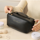 Necessaire Feminina em Couro PU Premium Grande Capacidade | Bolsa Organizadora Impermeável para Maquiagem e Viagem