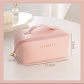 Necessaire Feminina em Couro PU Premium Grande Capacidade | Bolsa Organizadora Impermeável para Maquiagem e Viagem