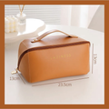 Necessaire Feminina em Couro PU Premium Grande Capacidade | Bolsa Organizadora Impermeável para Maquiagem e Viagem