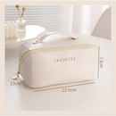 Necessaire Feminina em Couro PU Premium Grande Capacidade | Bolsa Organizadora Impermeável para Maquiagem e Viagem