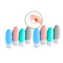 Kit Viagem 4/8 Frascos Silicone Pote 90ml Porta Creme Shampoo Perfume Loção Corporal Sabonete Líquido
