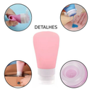 Kit Viagem 4/8 Frascos Silicone Pote 90ml Porta Creme Shampoo Perfume Loção Corporal Sabonete Líquido