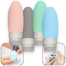 Kit Viagem 4/8 Frascos Silicone Pote 90ml Porta Creme Shampoo Perfume Loção Corporal Sabonete Líquido
