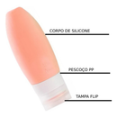 Kit Viagem 4/8 Frascos Silicone Pote 90ml Porta Creme Shampoo Perfume Loção Corporal Sabonete Líquido
