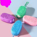 Bucha P/ Banho Silicone Macia Para Esfregar E Esfoliar a Pele Bucha Esfregão Saboneteira Escova Corporal Porta Sabonete