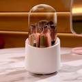 Organizador de Maquiagem 360° com Tampa | Porta Cosméticos Giratório Elegante e Funcional