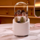 Organizador de Maquiagem 360° com Tampa | Porta Cosméticos Giratório Elegante e Funcional
